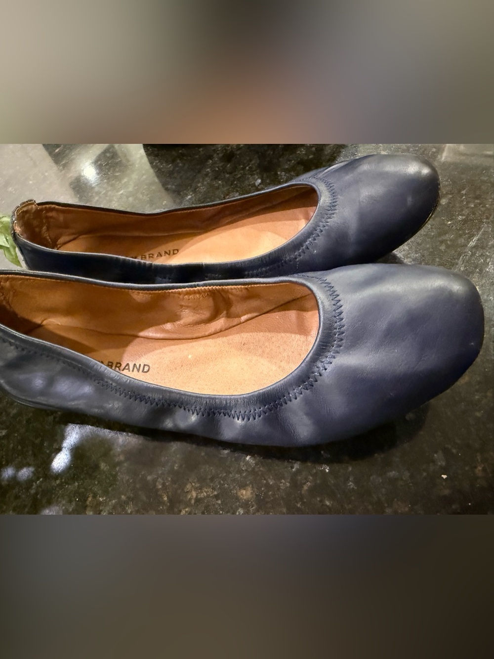Lucky Brand “Emmie” Navy Blue Leather Ballet Flats - size 8